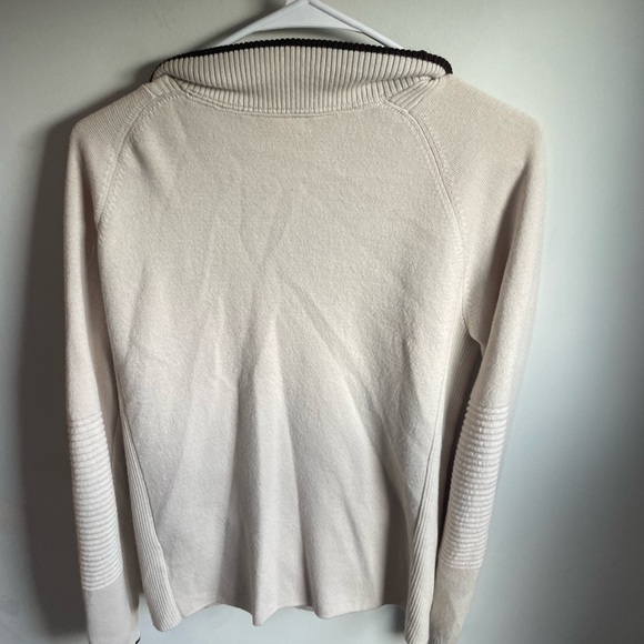 The North Face Fall ‘09 Cream Wool Blend Knit 1/4 Zip Sweater Large Cream/Brown - Picture 3 of 4